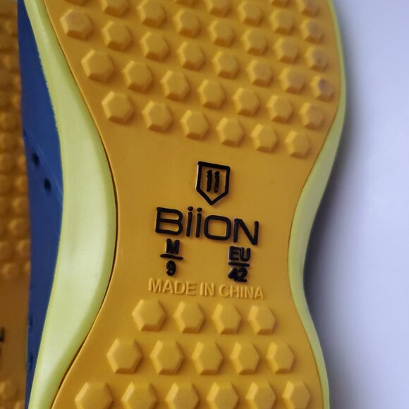 NEW BIION Men's Golf Shoes Oxford Spikeless Blue Yellow Resortwear Outdoor Shoes - Picture 7 of 10